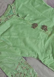 Pistachio Green Attach Shirt Kurti Dress 💚
