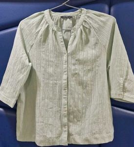 Sage Green Button-Up Top