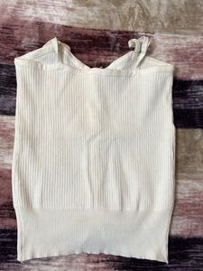 White Ribbed Cami Top