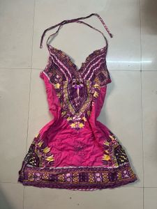 Y2k pink Halter kurti