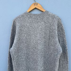 Gray Knit Pullover Sweater