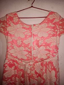 Floral Pink &amp; White Party Dress/Gown