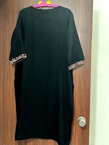 Printed Black Kurta