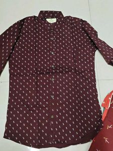 Maroon Printed Shirt