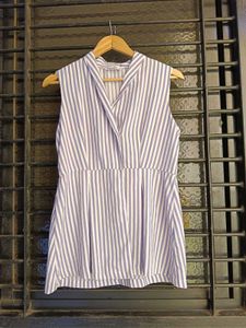 Striped Sleeveless Blouse
