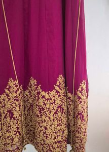 Elegant Embroidered Maroon Dress