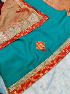 Pot Pattern Border Double Colour Saree