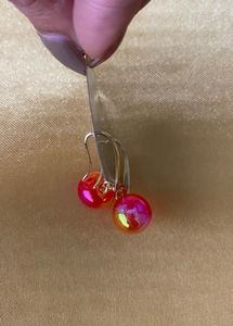 Red Pearl Shine Earrings