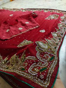 Red ♥️ Saree With Blouse ✨🔥