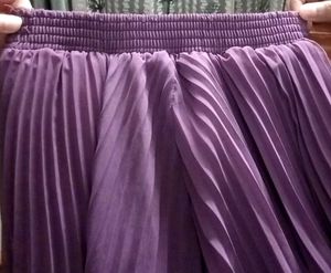 Purple Pleated Midi Skirt