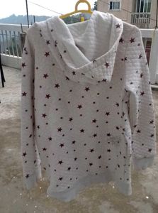 White Star Print Hoodie/ Sweat Shirt