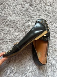 Black Chain Loafer Mules