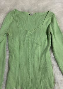 Mint green Sweetheart Neck top