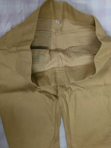 Khaki Trousers with Zipper Detail