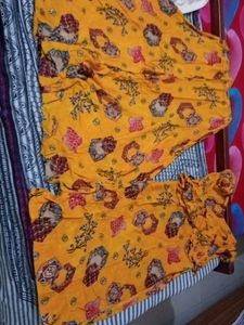 Skirt Plazzo  With Kurti Bell Sleeves