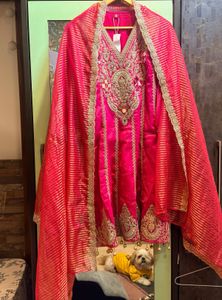 KTT heavy mirror & zari work Tissue Kurta Set