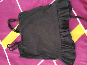 Black Ruffle Cami Top