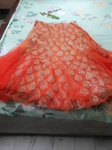 Orange Lehenga Skirt