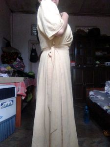 Elegant Yellow Wrap Dress