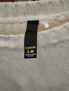White Knit Cropped Sweater