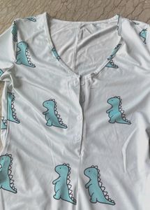Cute Comfy Dino Night Romper