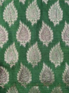 Green &amp; Gold Silk Suit And Dupatta