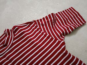 Beautiful Jean Top With Stripes...And Comfortable