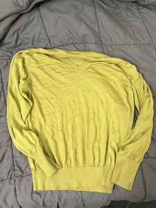 Yellow V-Neck Long Sleeve Sweater