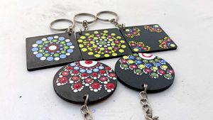 MDF Key Chain By Acrylic Paint 🎨🫟