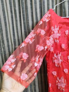boat neck heavy work kurta