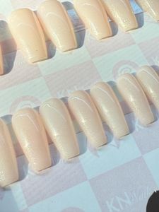 Off White Shimmering Press On Nails