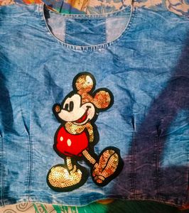 Mickey Mouse Denim Top