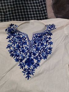 Embroidered White Kurta