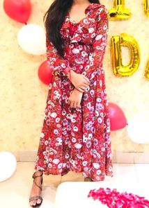 Red Flared Dress