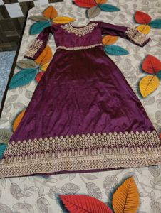 Elegant Purple Embroidered Dress