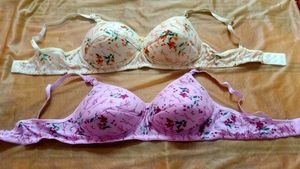Yellow And Pink Colours Padded Bras Very Soft.