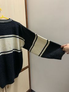Oversized Striped Knit Sweater