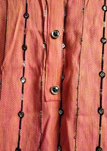 Peach Embellished Kurti