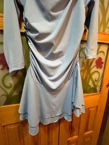 New withTag Glitchez OffShoulder Ruched Blue Dress