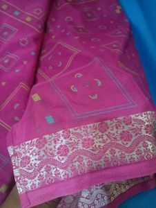 Pink Patterned Ethnic Saree
