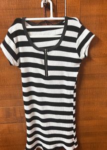 Striped Top with Zipper