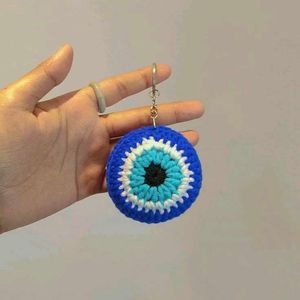 Evil Eye Crochet Keychain