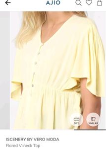 Yellow Peplum Top By VeroModa