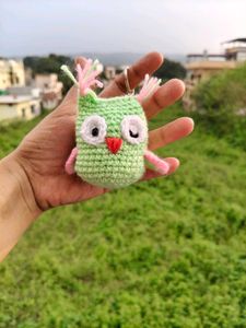 Crochet Owl Keychain