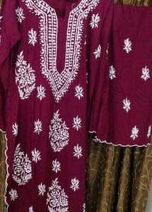 Cutwork Lucknowi Plazopair