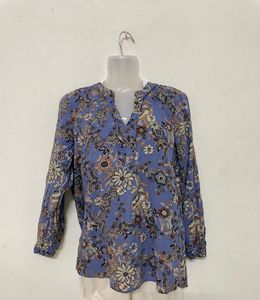 ESPRIT Imported Women Blue Printed Top