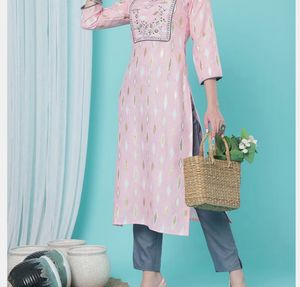 Pink Embroidered Kurta