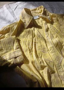 Yellow Cotton Fancy Shirt
