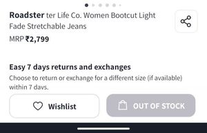 Roadster Women&#39;s Bootcut Jeans with Front Slits