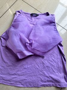 Lavender Super Cute Puff Hand Top